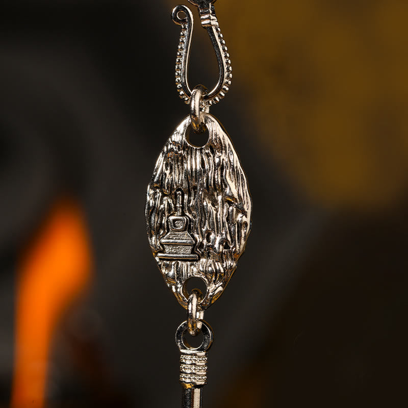 Yellow Jambhala Om Mani Padme Hum Necklace Pendant