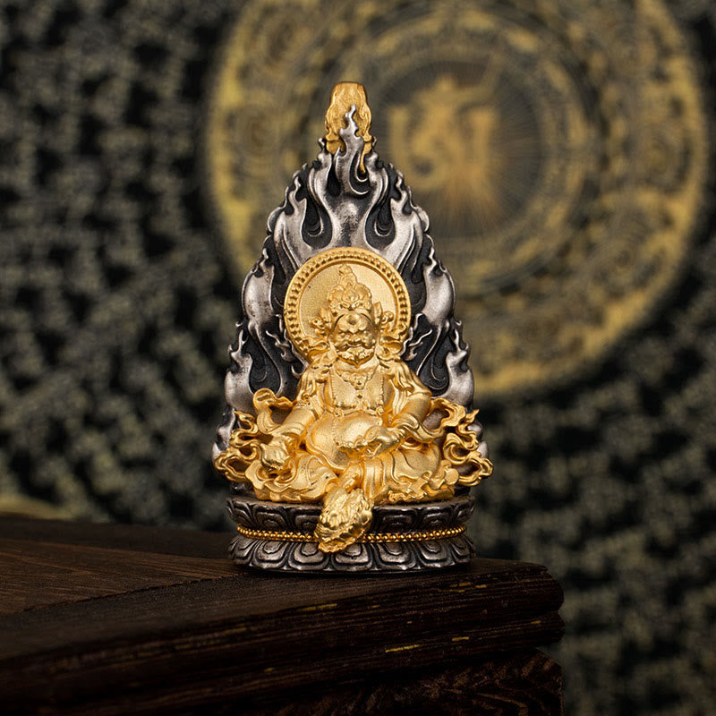 Yellow Jambhala Sterling Silver Spiritual Necklace Pendant