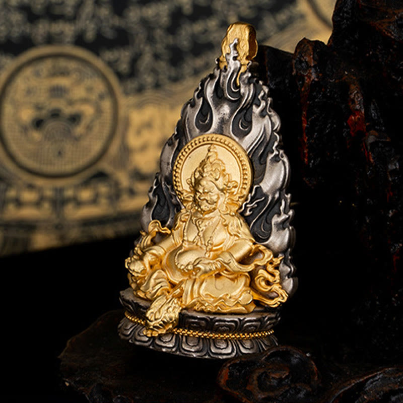 Yellow Jambhala Sterling Silver Spiritual Necklace Pendant