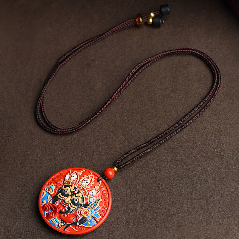 Zakiram Cinnabar Goddess of Wealth Necklace Pendant