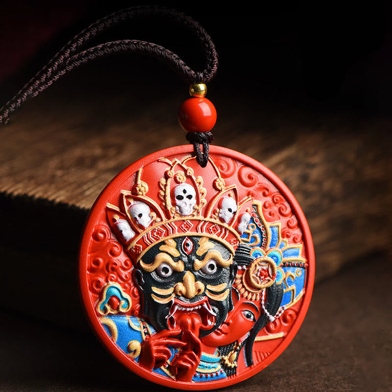 Zakiram Cinnabar Goddess of Wealth Necklace Pendant