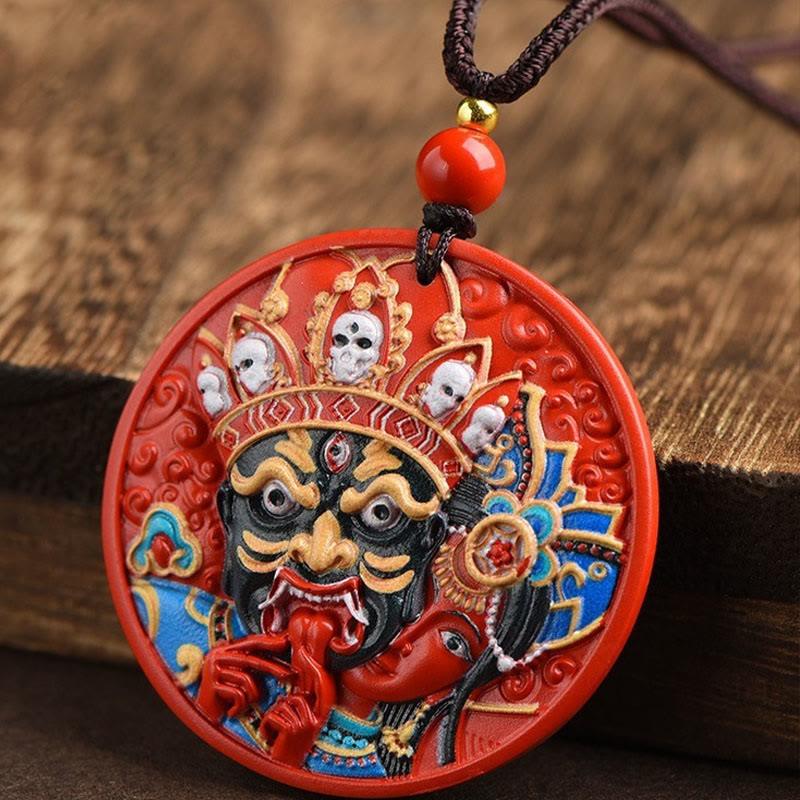 Zakiram Cinnabar Goddess of Wealth Necklace Pendant