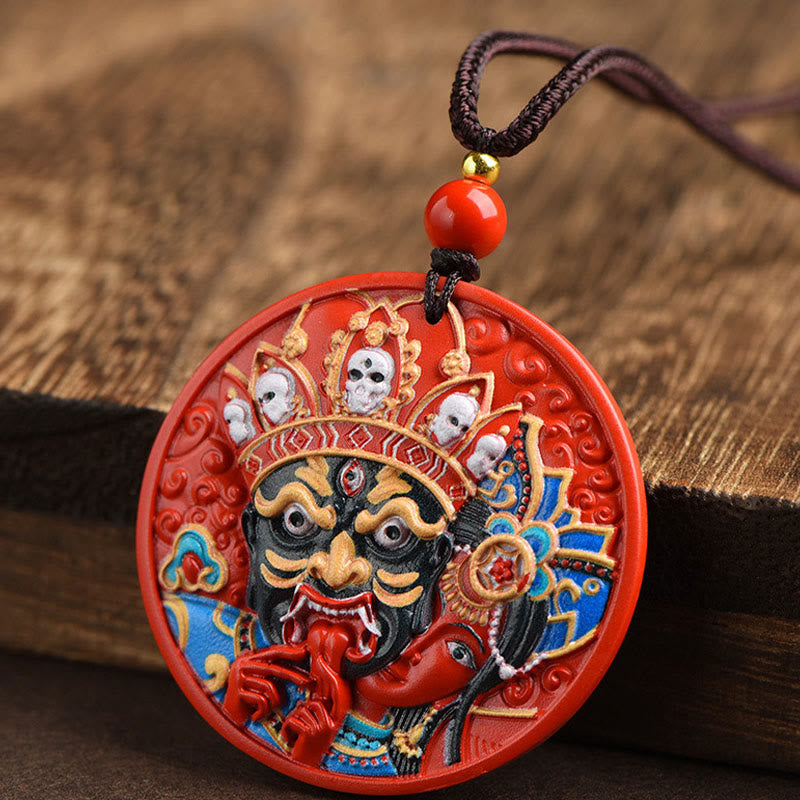 Zakiram Cinnabar Goddess of Wealth Necklace Pendant