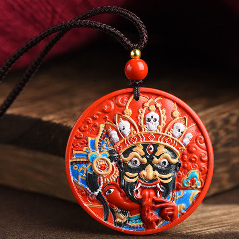 Zakiram Cinnabar Goddess of Wealth Necklace Pendant