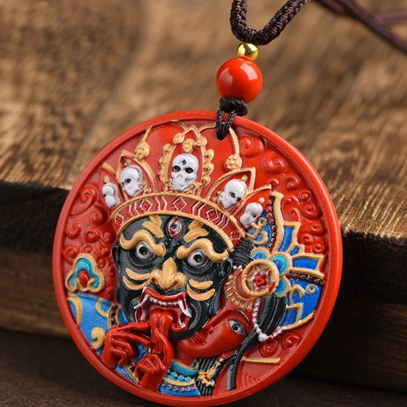 Zakiram Cinnabar Goddess of Wealth Necklace Pendant