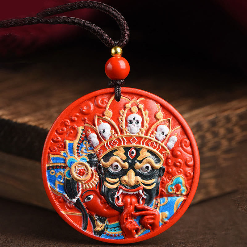 Zakiram Cinnabar Goddess of Wealth Necklace Pendant