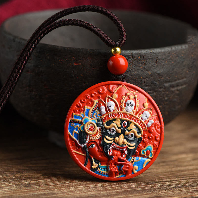 Zakiram Cinnabar Goddess of Wealth Necklace Pendant
