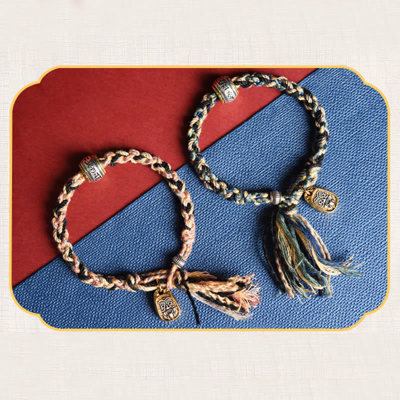 Zakiram Goddess of Wealth Om Mani Padme Hum Cord Bracelet