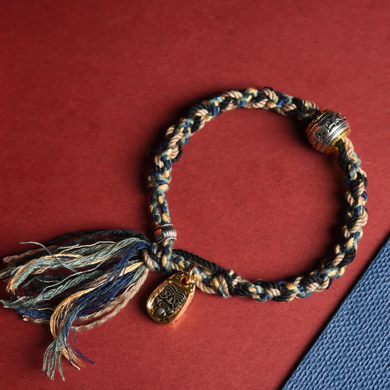 Zakiram Goddess of Wealth Om Mani Padme Hum Cord Bracelet