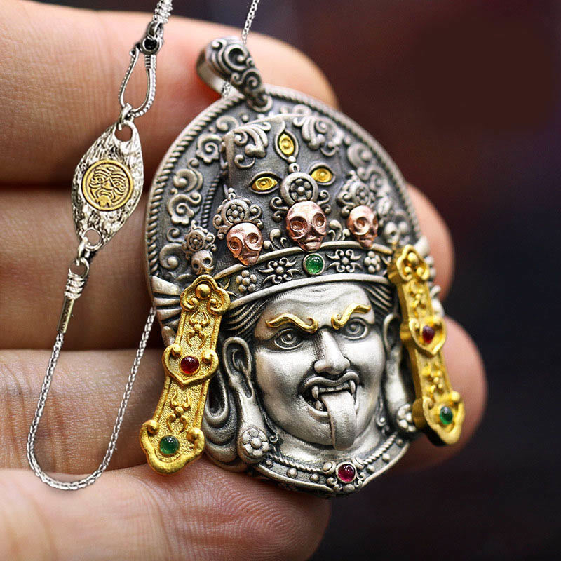 Zakiram Silver Necklace | Goddess of Wealth Protection Pendant