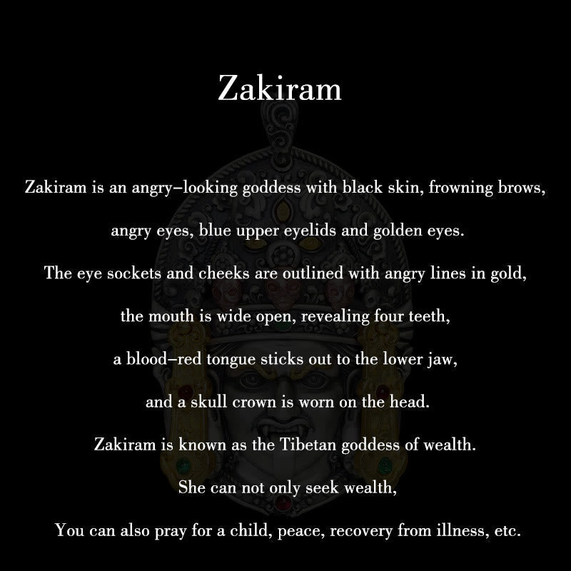 Zakiram Silver Necklace | Goddess of Wealth Protection Pendant