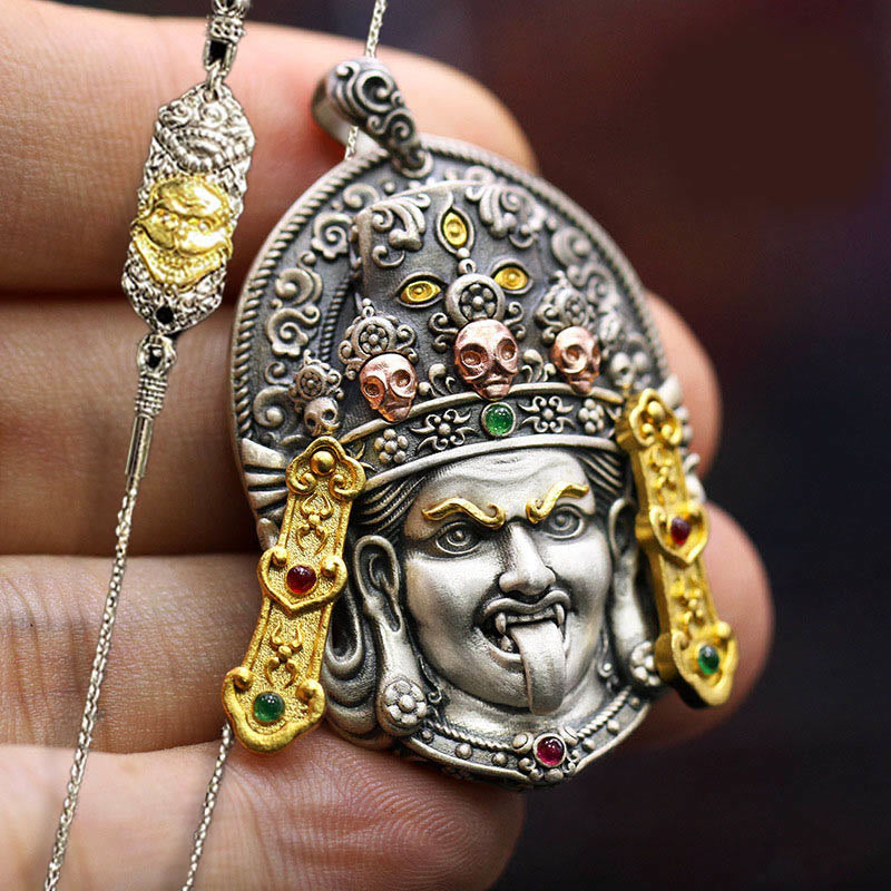 Zakiram Silver Necklace | Goddess of Wealth Protection Pendant