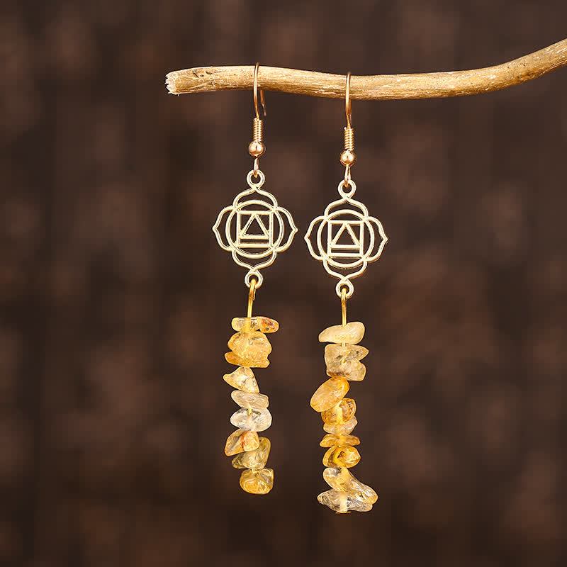 Zen Cairn Citrine Confidence Earrings for Healing