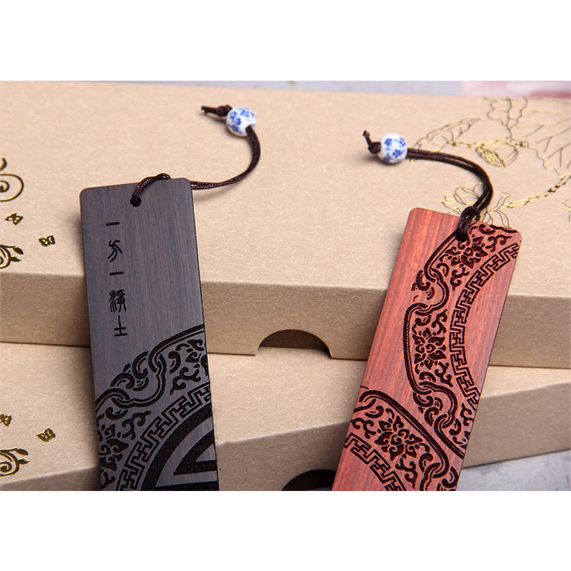 Zen Ebony Wood Bookmark | Red Sandalwood Gift Set