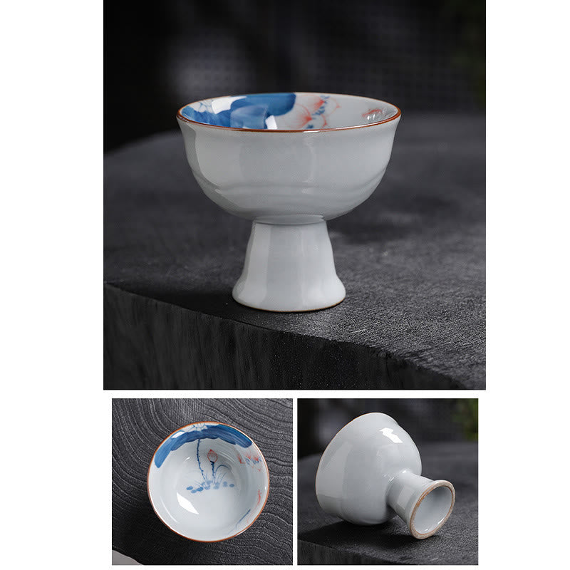 Zen Lotus Bamboo Ceramic Teacup for Meditation & Renewal
