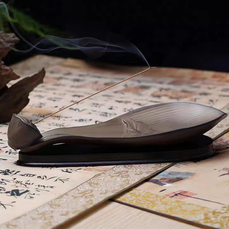 Zen Lotus Pod Brown Ceramic Incense Burner 24cm