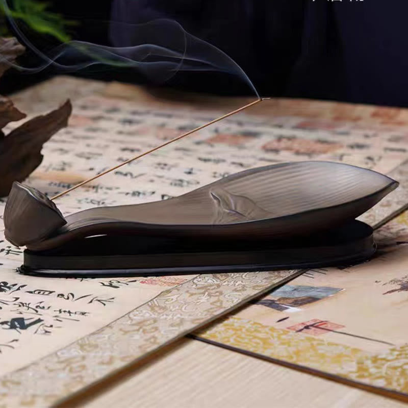 Zen Lotus Pod Brown Ceramic Incense Burner 24cm