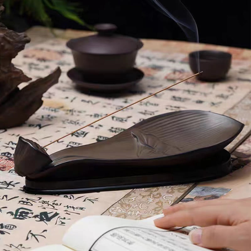 Zen Lotus Pod Brown Ceramic Incense Burner 24cm