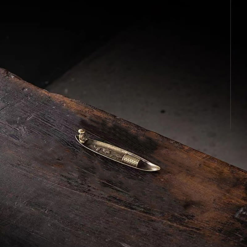 Zinc Alloy Fisherman Koi Fish Incense Burner 21.7cm